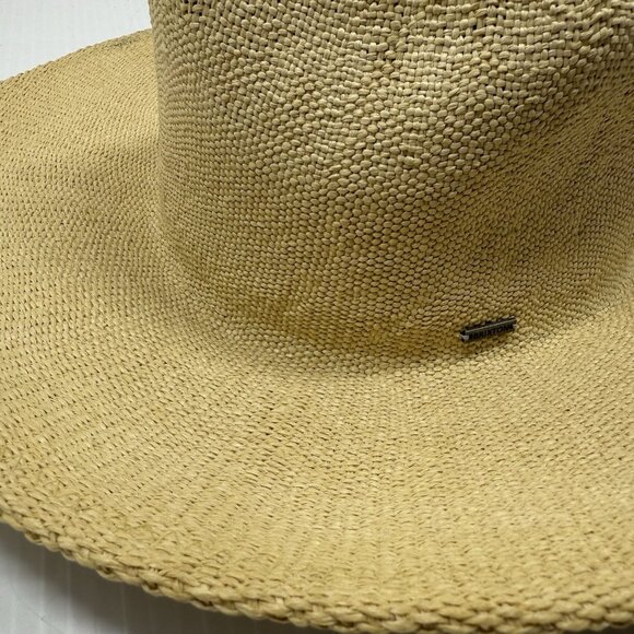 Brixton Cohen Cowboy Straw Hat Natural Wide Brim Sun Western Boho Size L 7 1/2 - Picture 4 of 8